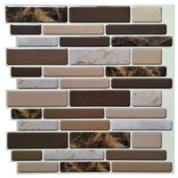 Art3d 30x30cm 3D Wall Stickers Self-adhesive Oil-proof Peel and Stick Backsplash Tile for Kitchen Bathroom , Wallpapers(10-Piece)