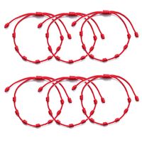 10pcs 7 Knots Red String Bracelet proteção boa sorte amuleto para sucesso e prosperidade