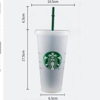 Starbucks 24oz / 710ml plástico tumbler reutilizável limpeza limpa plana plana copo pilar forma palha