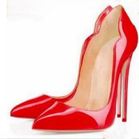 ファッション女性のパンプスレディース赤い底の靴のブランドのハイヒールの特許の革の靴