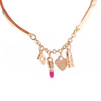 Classic Designer Charms Bracelets jewelry rose gold Lipstick...