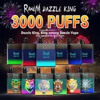 100% Original Randm Dazzle King Descartável E Cigarro 3000Puffs Coloful LED Luz R e M Switch Pro vs Plus Bang XXL