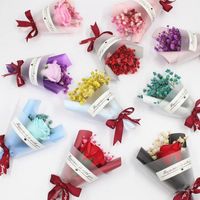 Mini Christmas Valentines Day Gift Dried Artificial Flower Fake Gypsophila Bouquet Creative Eternal Gypsophila Bouquet Soap Flower