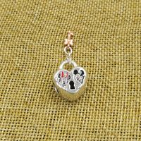 925 Joyas de plata esterlina Pandora Charm Disyn Miky Mini Mouse Cadlock Beads Pulseras Conjuntos con logo Ale Bangle Mujeres Hombres Regalo de cumpleaños Día de San Valentín 780109C01