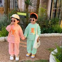 Kleidung Sets Milkel 2022 Frühling Kinder Kleidung Bär Druck Mädchen Anzug Baumwolle Beiläufige Jungen Hoodies und Hosen 2 stücke Koreanische Kinder Outfits