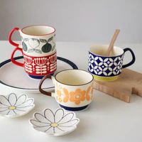 Кружки Cutelife Nordic Ceramic с ручкой окрашены кофейная чашка старинные молочные чай кухня завтрак пары украшения дома подарок