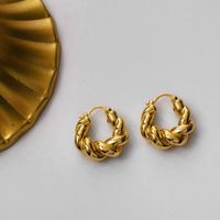 Hoop Huggie Ghidbk minimalistische dicke Twisted Metal Ohrringe für Frauen Designer Chunky übertriebene französische tägliche Hoops-Aussage Schmuck