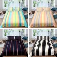 Home Textile Luxury 3D Stripe Print 2 3Pcs Comfortable Duvet...