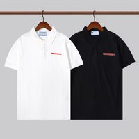 Designer-Herren-Sommer-T-Shirt, modischer Druck, Herren-Poloshirts, klassische Ledertaschen, lässige Kurzarm-T-Shirts, Herren-Baumwoll-T-Shirt, weißes und schwarzes Poloshirt, M-2XL
