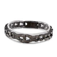 Link, chaîne incroyable bracelet en acier inoxydable bracelet en acier inoxydable bracelet noir 11mm 8.66 pouces 54g