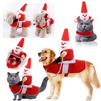 HOND Apparel Home Party Leuke grote puppy Kerst Santa Pop + Kostuums Kleding Pet Riding Set