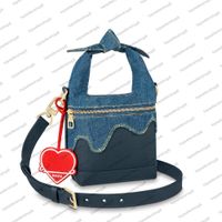 M45970 Японский Cruiser Designer Женщины Городская сумка Подлинная Теленка Кожаная волна синего джинсового тела Кошелек Сцепления Кошельки сумки