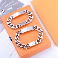Quente venda qualidade de prata titânio bracelete homens e mulheres pulseira moda moda personalidade hip-hop bracelete
