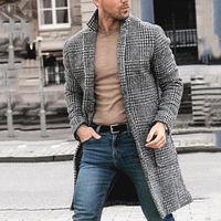 Laine de l'homme mélange la boutique de mode rétro manteau à poitrine à poitrine longue entreprise de haute qualité automne et hiver chaud