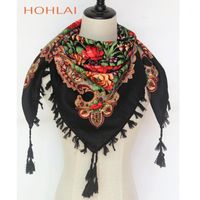 Schals Russland verkaufen Wreue Mode dekorative Schal Handgemachte Quaste Blume Design Decke Tuch Taschentuch für Frauen