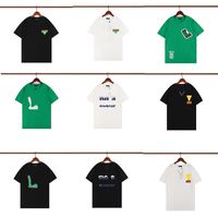 Erkek T-Shirt Bahar ve Yaz Yeni Yüksek Sınıf Pamuk Baskı Kısa Bir Kick Flip T-Shirt Kol Yuvarlak Boyun Paneli T-shirt Moda Boyutu: M-XXL