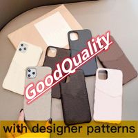Buono L Modo in pelle Case Designer Designer Cases Shell con carta per iPhone 12 Pro Max 11 7 8 Plus X XR XS Protect Cover