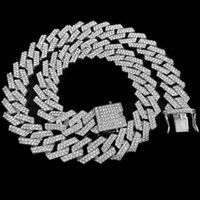 Collane pendenti di alta qualità Iced out gioielli da uomo 5a cz hip hop bling micro Pave 19mm catena di collegamento cubano grande collana grosso pesante per ragazzo