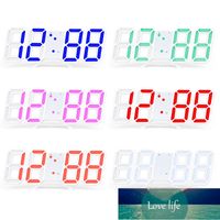 1ps 3D Grande Horloge murale numérique LED Date Time Tableau d'affichage électronique Réveil Horloge mural Décoration de salon