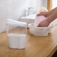 Flytande tvål Dispenser Pour Tute Design Tvättpulver Detergent Plast Klar torr mat Förvaring Container Korn Ris Cereal Sugar Case
