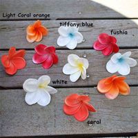 20 Plumerias Natural Real Touch frangipani Flower head cake Toppers Wedding Decoration Artificial Flowers Hawaii tropical flower 220110