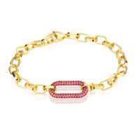 Alta Qualidade 18K banhado a ouro CZ Micro Pave Charm quadrado cadeia de pulseiras jóias para mulheres presente