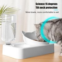 Cat Bowls & Feeders Double Bowl Dog Non-slip With Raised Stand Feeding Watering Supplies Feeder Pet