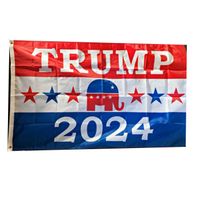 Трамп 2024 красно-белоположительный флаг яркий цвет УФ-исчезновения устойчивый к устойчивому 3x5ft двойное сшитое украшение баннер 90x150см цифровой печати оптом