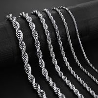 Stainless Steel Rope Chain Necklace 2- 5mm Never Fade Waterpr...