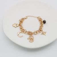 Link, Chain Link Bracelet For Women Hamsa Hand Moon Snake St...