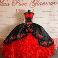 Compre al por mayor Red Black Quinceanera Gowns de bajo precio \u0026 de calidad  con envío gratuito | Es.DHgate