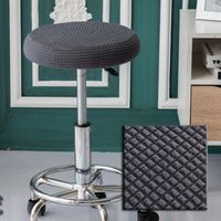 Ev Katı Renk Yuvarlak Tabure Kapak Jakarlı Spandex Elastik Sandalye Yastık Bar Döner Genel Boy Kapakları