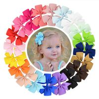 40 colores 3 pulgadas Grosgrain Cinta Sólido Parrettes para niña Peluquerías Boutique Horquillas Headwear Kids Accesorios para el cabello