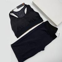 Kadın Eşofman Kadın Spor Iç Çamaşırı Tasarımcı Yoga Setleri Siyah İki Adet Kadın Tam Boy Pantolon Takım Elbise 2021 Pantolon Seksi Push Up Kolsuz Yelek Etiketleri Ile Femme
