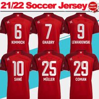 5 estrelas # 9 Lewandowski Jersey 21/22 # 25 Muller # 11 Coman Home Red Football jerseys 2021/2022 # 10 Sane # 6 Kimmich # 19 Davies # 7 Gnaby Camisa de futebol uniforme