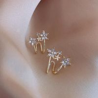 Stud 2021 Fashion Jewelry Copper Inlaid Zircon Earrings Elegant Flower Earring For Women