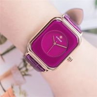 Reloj Mujer WWOOR Fashion Purple Women Watches Casual Analog Quartz Clock Ladies Luxury Dress Leather Waterproof Wrist Watch 220117