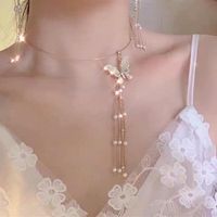 Koreaanse elegante metalen ronde ketting choker sieraden geschenken voor vrouwen meisjes mode paarse gouden kristallen vlinder ketting bijoux hanger ketting