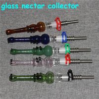 hookahs 6. 1Inch Glass Nectar Collector with 14mm Quartz Tips...