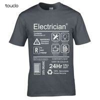 Divertido electricista Paquete Instrucciones de cuidado de los hombres Camiseta para hombre Ingeniero eléctrico superior 2019 Hombres de verano O-cuello Tee Shirt Imprimir TEE G1217