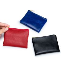 Slim Coin Purse Men's Soft Leather Mini Key Case Women's Zipper Coin Small Wallet CL-2001