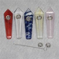Utensile di tubi di tubi lunghi del tabacco del tubo del tubo del tubo di cristallo del quarzo naturale con il granchio da coppia Promozione