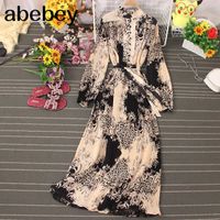 Plus Size Women's High-end Western Style Early Autumn Long Dress To Ankle All-match Beautiful Lady Dress UK019 210715