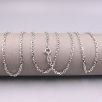 Цепи Реальное серебро 925 Ожерелье для мужчин Кабельная цепь 2.2MMW Урожай Ювелирные Изделия Женский свитер 65CML