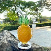 Goldglas Ananas-Bong-Rauch-Rohrnütze Shisha dicke Glas-Wasserbongs Feb Egg-DAB-Rigs mit 14-mm-Schüssel