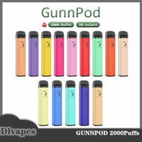 Gunnpod Dispositivo de vaina desechable Kit E Cigarrillos 2000 Puffs 1250mAh Batería 8ml Carácter precargado Vape Pen Stick vs Shion Plus Max