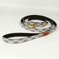 Genuine Leather Collar Leash Set Quality Design 7Color Patte...