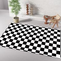 Tapetes de tapete retro preto e branco roxo/verde/azul/rosa/amarelo carpete xadrez da sala de estar do quarto de marrocos mato fofo