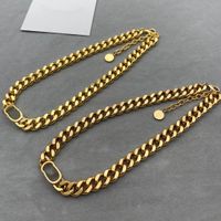 Moda carta de aço inoxidável d2 ouro link corrente colar gargantilha pulseira para mens e mulheres amantes presente hip hop jóias