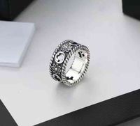 Belle anello doppio argento classico fiore classico daisy 925 sterling argento paio per uomo e donna